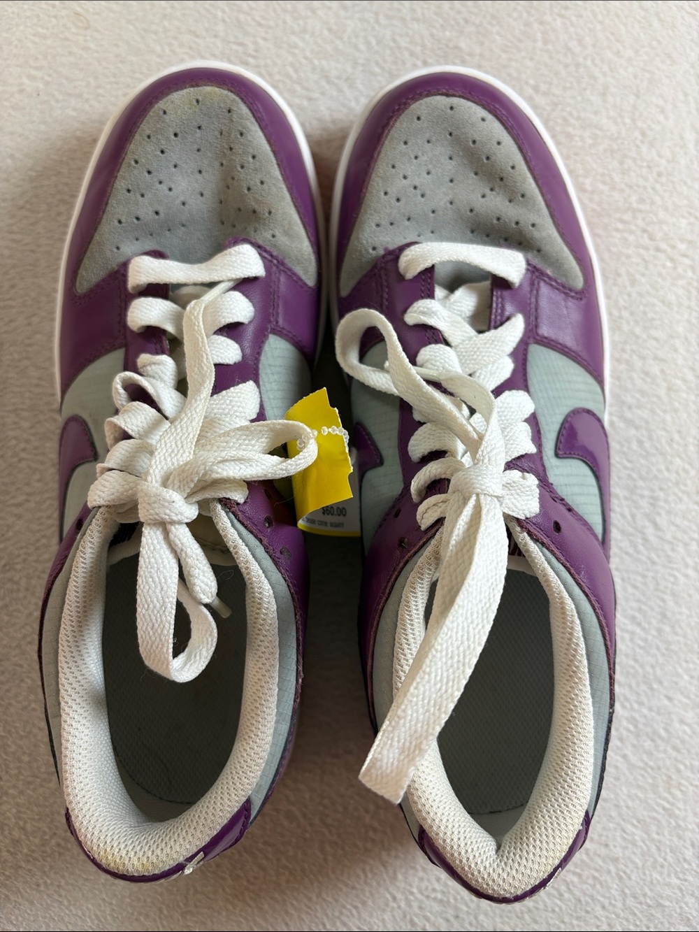 Nike Purple and Gray Low-Top Sneaker Heel Detail